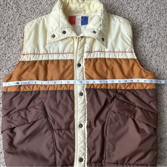 Vintage AVENTURA Grunge Brown Tan Cream Puffy Vest Earth Tones XL - Picture 12 of 13